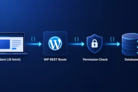 WordPress REST API endpoint request flow diagram