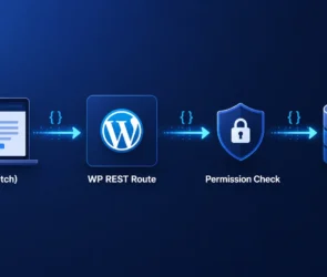 WordPress REST API endpoint request flow diagram