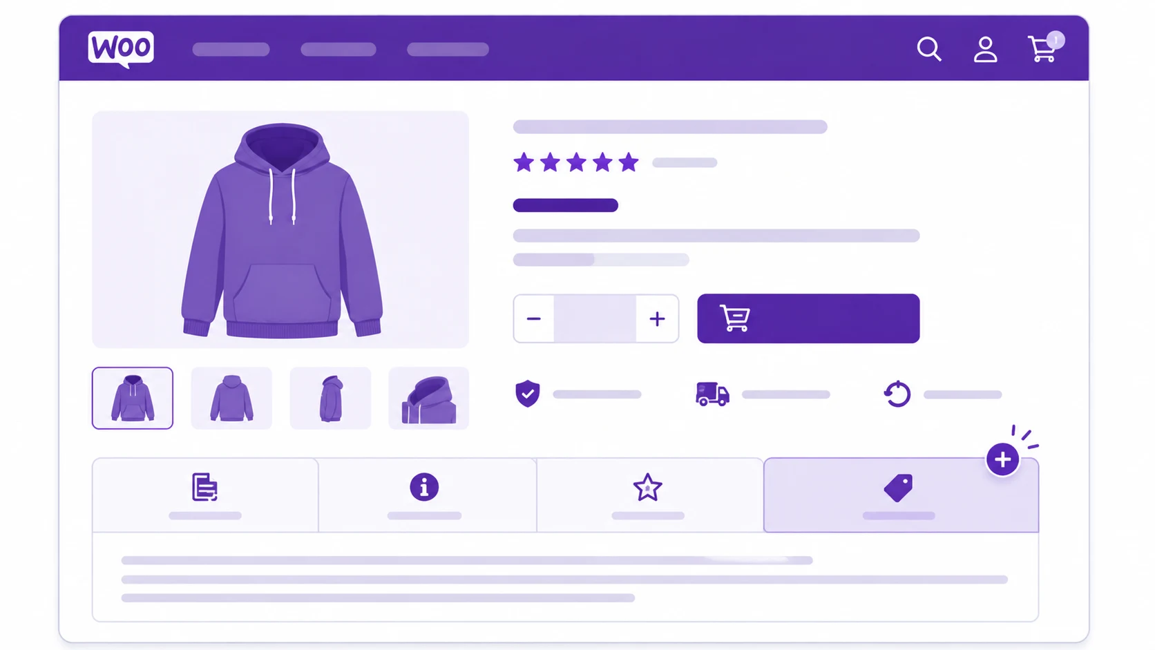 Custom product tabs added to WooCommerce product page